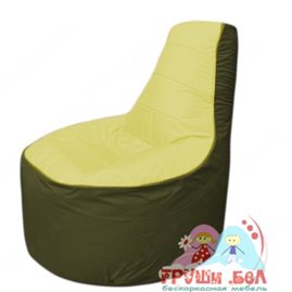 Бескаркасное кресло мешокТрон Т1.1-0611(желтый-тем.оливковый)