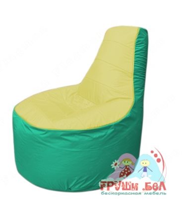 Бескаркасное кресло мешокТрон Т1.1-0612(желтый-бирюзовый)