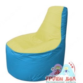 Бескаркасное кресло мешокТрон Т1.1-0613(желтый-голубой)