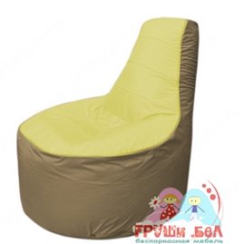 Бескаркасное кресло мешокТрон Т1.1-0621(желтый-тем.бежевый)
