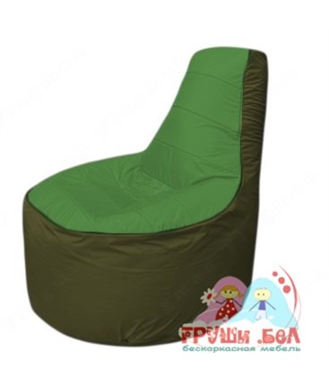 Бескаркасное кресло мешокТрон Т1.1-0811(зеленый-тем.оливковый)