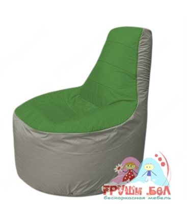 Бескаркасное кресло мешокТрон Т1.1-0822(зеленый-серый)