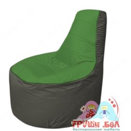 Бескаркасное кресло мешокТрон Т1.1-0823(зеленый-тем.серый)