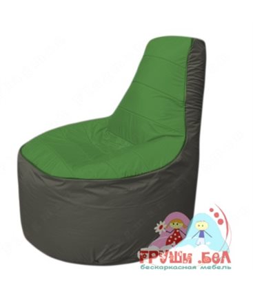 Бескаркасное кресло мешокТрон Т1.1-0823(зеленый-тем.серый)