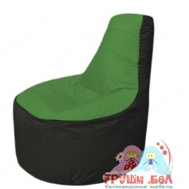 Бескаркасное кресло мешокТрон Т1.1-0824(зелёный-черный)