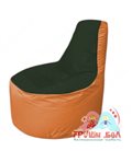 Бескаркасное кресло мешокТрон Т1.1-0905(тем.зелёный-оранжевый)