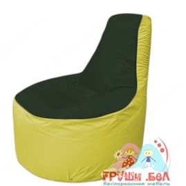 Бескаркасное кресло мешокТрон Т1.1-0906(тем.зелёный-желтый)