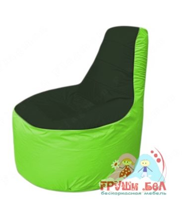Бескаркасное кресло мешокТрон Т1.1-0907(тем.зелёный-салатовый)