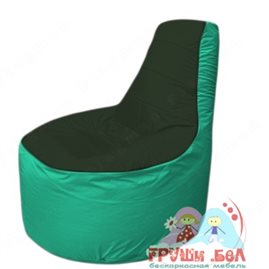 Бескаркасное кресло мешокТрон Т1.1-0912(тем.зелёный-бирюзовый)