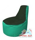 Бескаркасное кресло мешокТрон Т1.1-0912(тем.зелёный-бирюзовый)