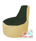 Бескаркасное кресло мешокТрон Т1.1-0920(тем.зелёный-бежевый)