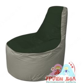 Бескаркасное кресло мешокТрон Т1.1-0922(тем.зелёный-серый)