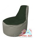 Бескаркасное кресло мешокТрон Т1.1-0922(тем.зелёный-серый)