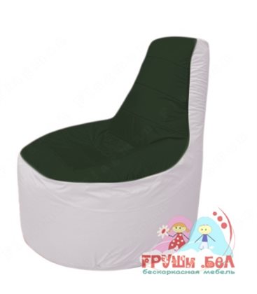 Бескаркасное кресло мешокТрон Т1.1-0925(тем.зелёный-белый)