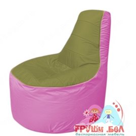 Бескаркасное кресло мешокТрон Т1.1-1003(оливковый-розовый)