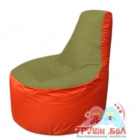 Бескаркасное кресло мешокТрон Т1.1-1005(оливковый-оранжевый)