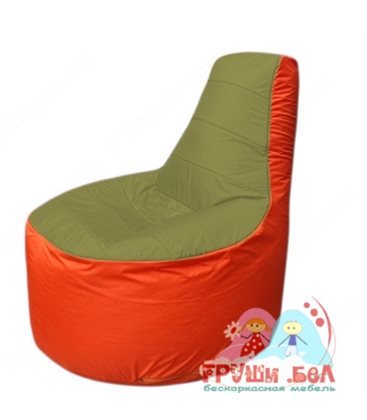 Бескаркасное кресло мешокТрон Т1.1-1005(оливковый-оранжевый)