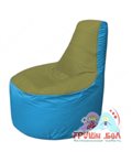 Бескаркасное кресло мешокТрон Т1.1-1013(оливковый-голубой)
