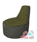 Бескаркасное кресло мешокТрон Т1.1-1122(тем.оливковый-серый)