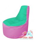 Бескаркасное кресло мешокТрон Т1.1-1203(бирюзовый-розовый)
