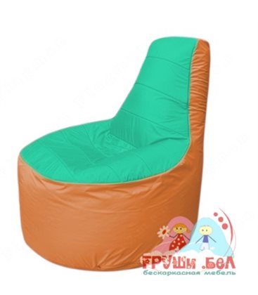 Бескаркасное кресло мешокТрон Т1.1-1205(бирюзовый-оранжевый)