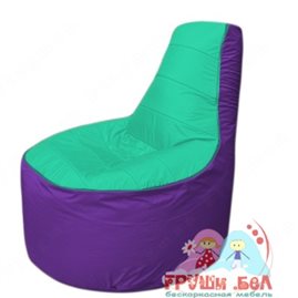 Бескаркасное кресло мешокТрон Т1.1-1218(бирюзовый-фиолетовый)