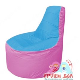 Бескаркасное кресло мешокТрон Т1.1-1303(голубой-розовый)