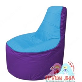 Бескаркасное кресло мешокТрон Т1.1-1318(голубой-фиолетовый)