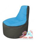 Бескаркасное кресло мешокТрон Т1.1-1323(голубой-тем.серый)