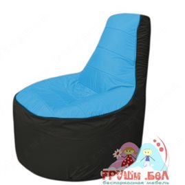 Бескаркасное кресло мешокТрон Т1.1-1324(голубой-чёрный)