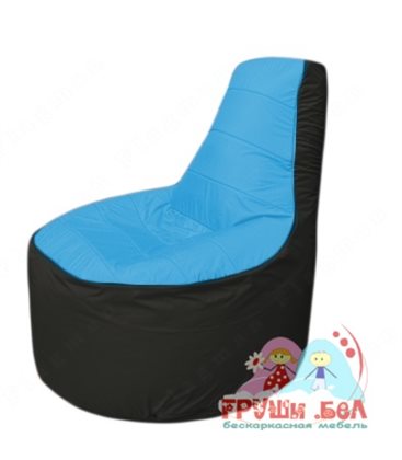 Бескаркасное кресло мешокТрон Т1.1-1324(голубой-чёрный)