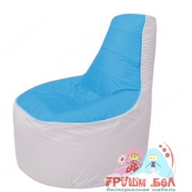Бескаркасное кресло мешокТрон Т1.1-1325(голубой-белый)