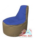 Бескаркасное кресло мешокТрон Т1.1-1420(синий-бежевый)