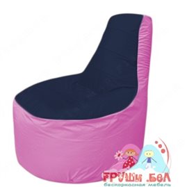 Бескаркасное кресло мешокТрон Т1.1-1603(тем.синий-розовый)