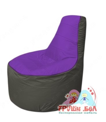 Бескаркасное кресло мешокТрон Т1.1-1822(фиолетовый-серый)