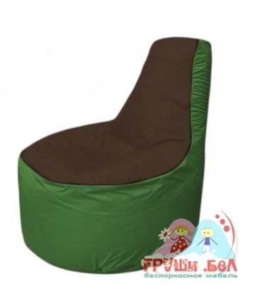 Бескаркасное кресло мешокТрон Т1.1-1908(коричневый-зеленый)
