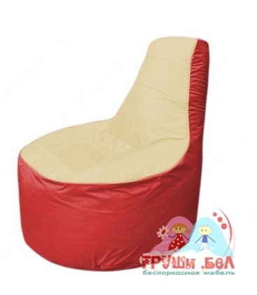 Бескаркасное кресло мешокТрон Т1.1-2002(бежевый-красный)