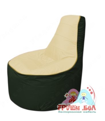Бескаркасное кресло мешокТрон Т1.1-2009(бежевый-тем.зеленый)