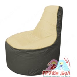 Бескаркасное кресло мешокТрон Т1.1-2023(бежевый-тем.серый)