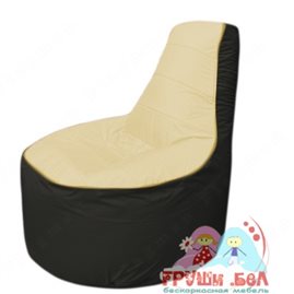 Бескаркасное кресло мешокТрон Т1.1-2024(бежевый-черный)