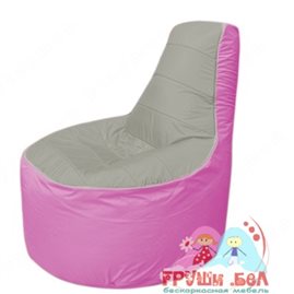 Бескаркасное кресло мешокТрон Т1.1-2203(серый-розовый)