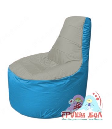 Бескаркасное кресло мешокТрон Т1.1-2213(серый-голубой)