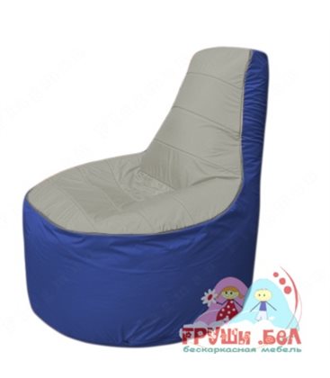 Бескаркасное кресло мешокТрон Т1.1-2214(серый-синий)