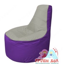 Бескаркасное кресло мешокТрон Т1.1-2218(серый-фиолетовый)