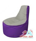 Бескаркасное кресло мешокТрон Т1.1-2218(серый-фиолетовый)