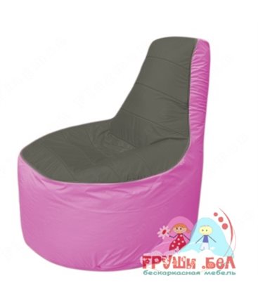 Бескаркасное кресло мешокТрон Т1.1-2303(тем.серый-розовый)