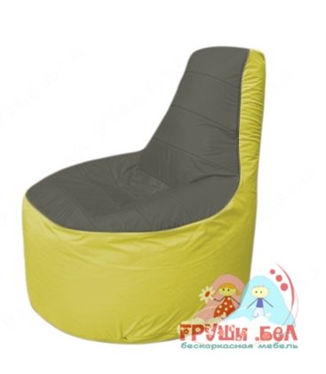 Бескаркасное кресло мешокТрон Т1.1-2306(тем.серый-желтый)
