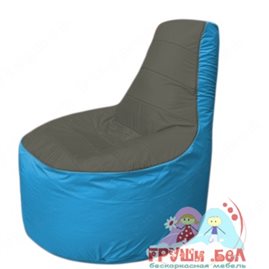 Бескаркасное кресло мешокТрон Т1.1-2313(тем.серый-голубой)