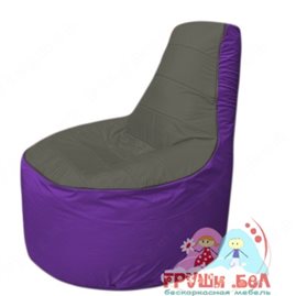 Бескаркасное кресло мешокТрон Т1.1-2318(тем.серый-фиолетовый)