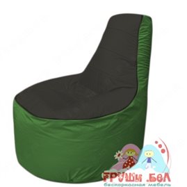 Бескаркасное кресло мешокТрон Т1.1-2408(черный-зеленый)